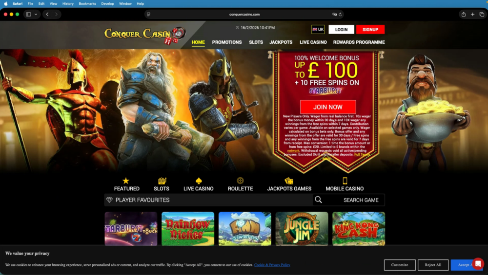 Conquer Casino Screenshot
