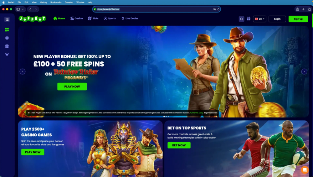 JeffBet Casino Screenshot
